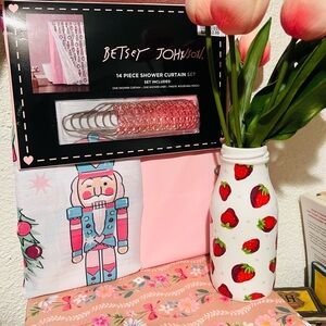 Betsey Johnson Pink Nutcracker Shower Curtain Set